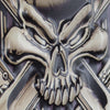 Gearhead Skull Embossed Metal Sign